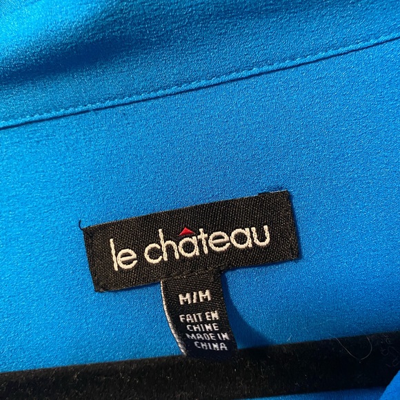 Le Chateau, Vibrant Blue Blouse, Button Down, Long Sleeve, Size Medium, EUC - Picture 4 of 4